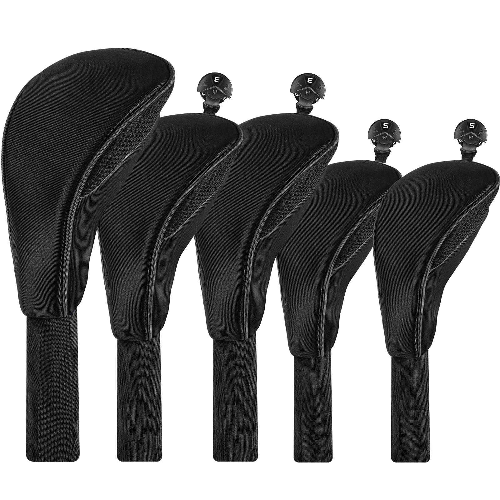 Golf Equipment Storage - 5pcs Golf Club Head Covers for