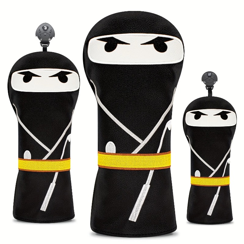 Golf Equipment Storage - Samurai Pattern Black Golf Club Head