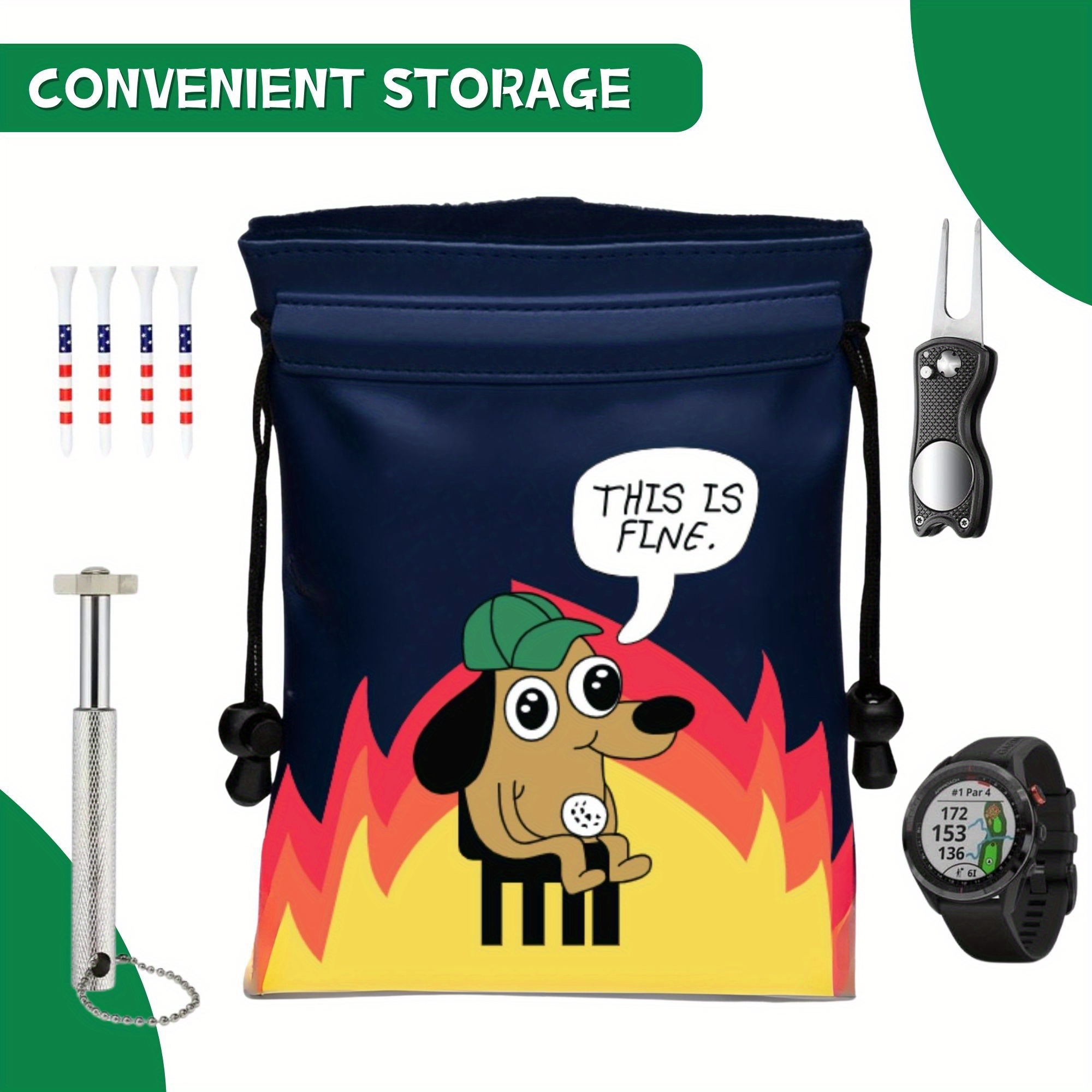 Funny Golf Valuables Pouch THI - Golf Equipment Drawing のレビューと価格