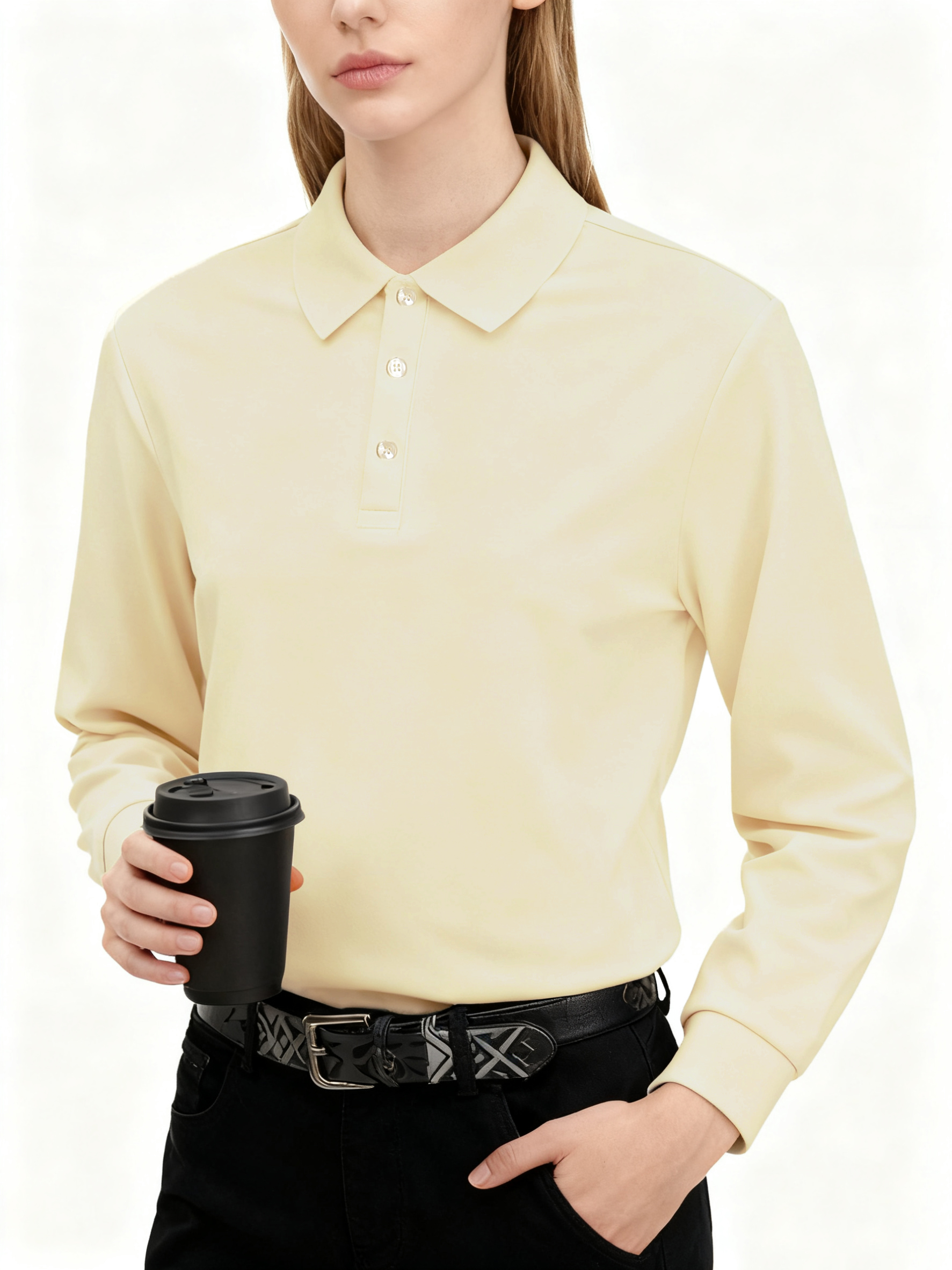 Solid Polo Shirts Womens Long  - Golf Equipment Women のレビューと価格