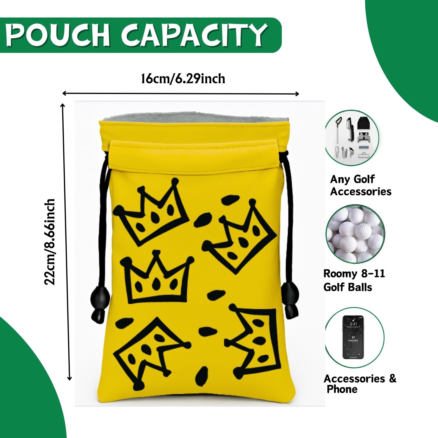 Crown Golf valuable item bag,  - Golf Equipment Drawing のレビューと価格