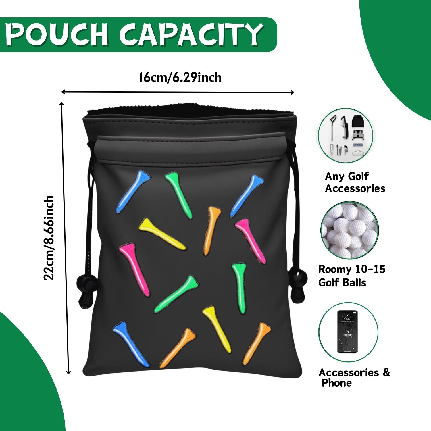 Funny Golf Valuables Pouch Gol - Golf Equipment Drawing のレビューと価格
