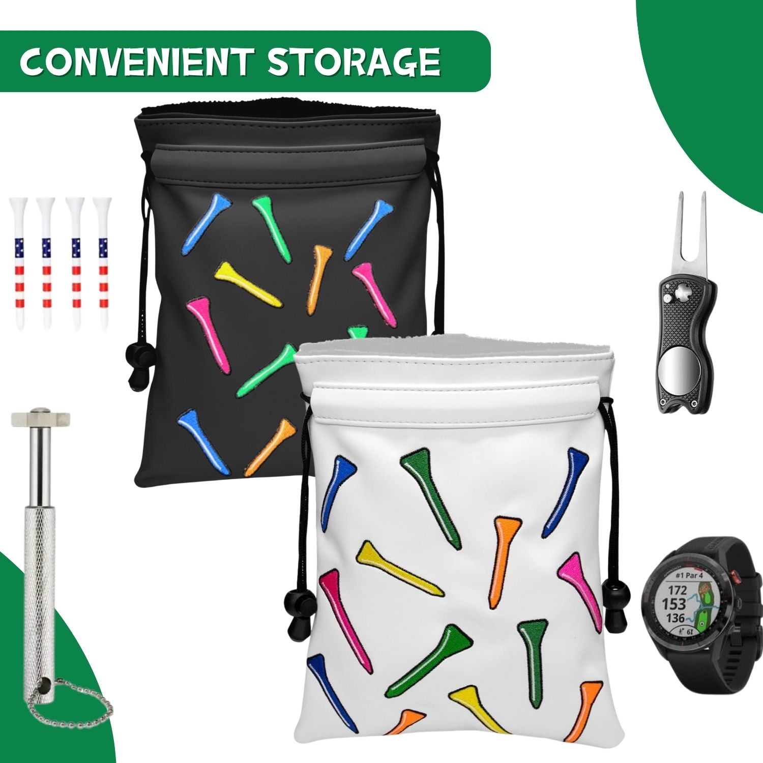 Funny Golf Valuables Pouch Gol - Golf Equipment Drawing のレビューと価格