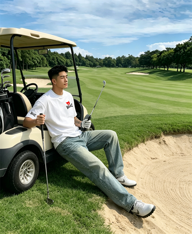 Men's Black Golf T-shirt Short - Golf Equipment Logo のレビューと価格