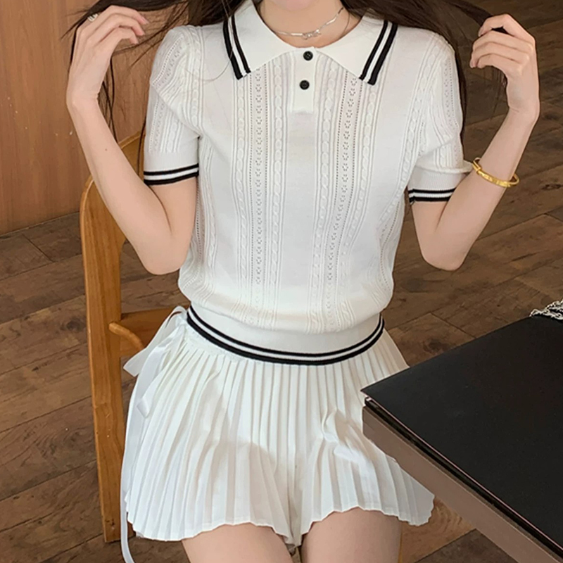 Short Sleeve Polo Neck Knit To - Golf Equipment Women のレビューと価格